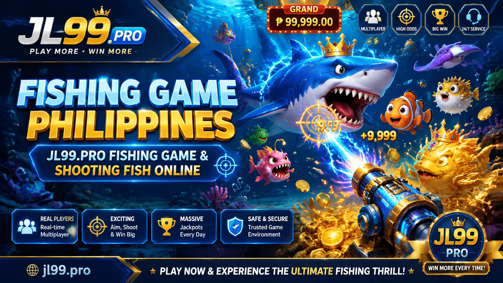 Shooting fish online action screen